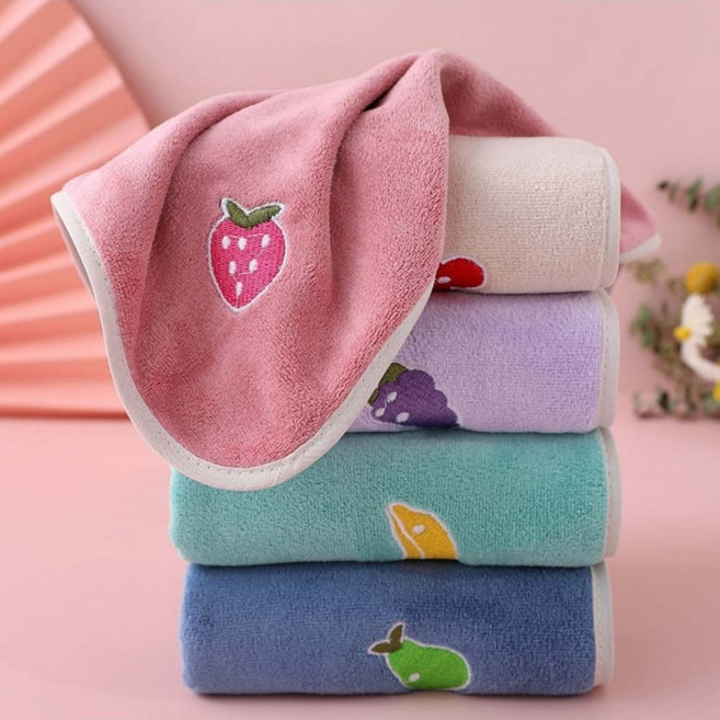 leoq 예쁜 극세사 욕실 핸드 타월 귀여운 고리 주방 타올 수건, 5개x1세트, 1개, 5개