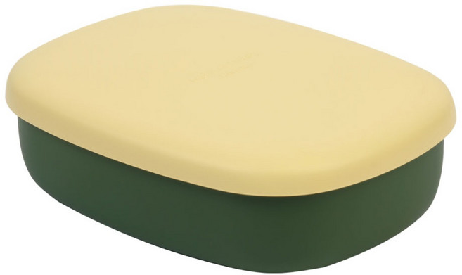 국산 플래티넘 실리콘 직장인 도시락통 전자레인지용기 500ml, 1세트, 그린01