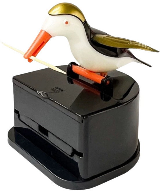 케이엠 버드 이쑤시개 디스펜서 요지통, 블랙, 1개