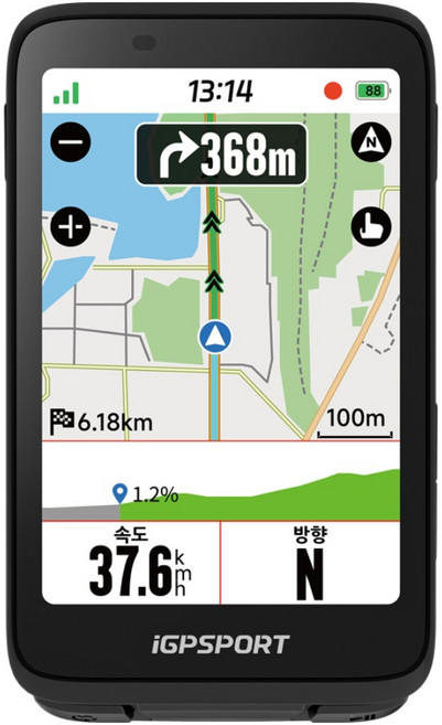 iGPSPORT BiNavi 바이내비 실버 자전거 터치스크린 속도계 내비게이션 GPS 속도계, 1개