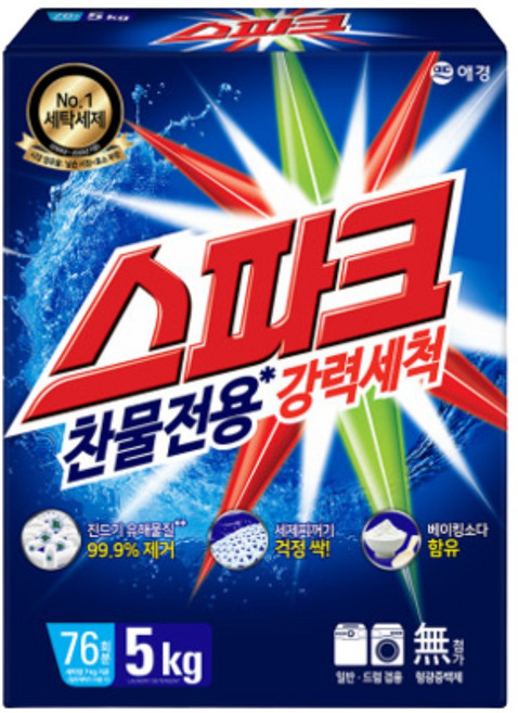 스파크 오리지널 세제 카톤, 5kg, 1개