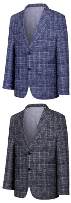 김영주 남성 봄 여름 체크나염 자켓 / 타공 메쉬 통풍 시원한 경량 남자 캐주얼 자켓 마이 여름정장