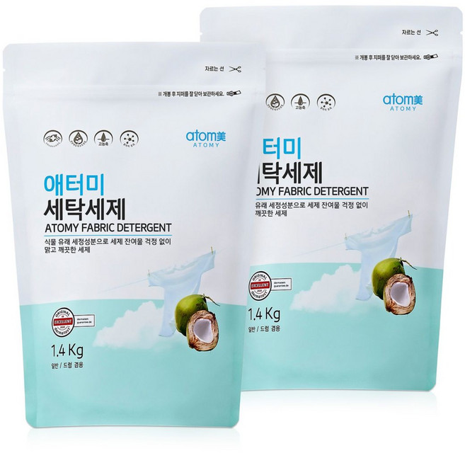 애터미 세탁세제 (분말), 8개, 1.4kg