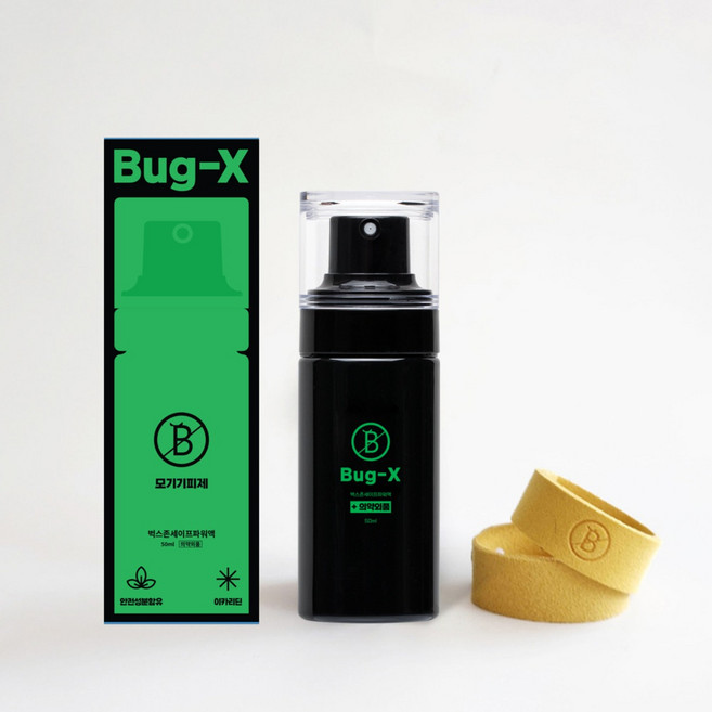 버그엑스 국내산 안정성분 모기기피제 팔찌2개 추가, 1개, 50ml