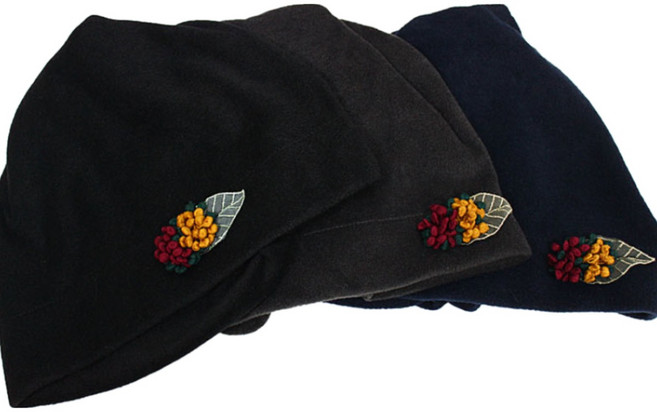 [서울양품점] 국내생산 여성용 폴리 솔리드 방울꽃 비니두건 모자[HC21025] 패션용 보온용 환우용