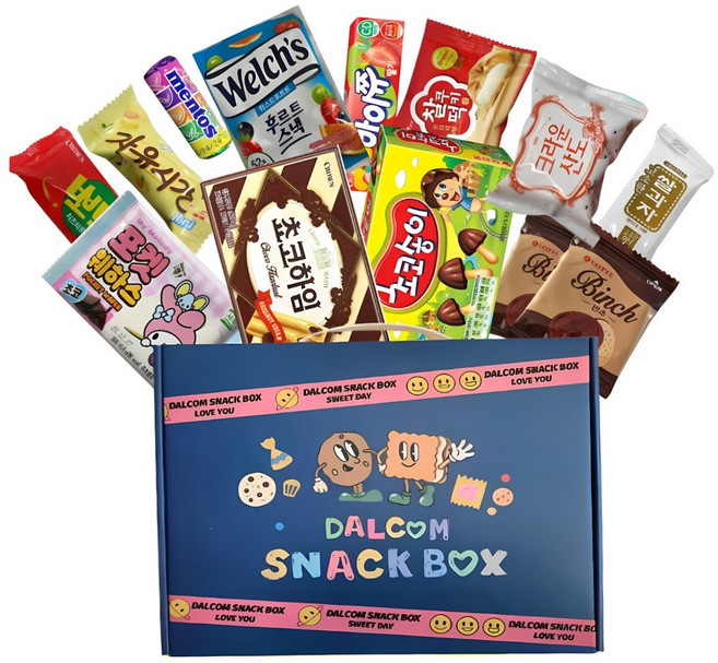 종합 과자 선물세트 간식박스 어린이날 단체 간식꾸러미 선물박스, 1개, 초코하임+초코송이+후르트스낵+자유시간 미니+마이쮸+포켓하우스+뽀또 타르트+빈츠+크라운산도+멘토스미니+쌀과자+찰떡쿠키