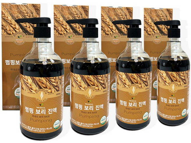 국산 보리차 원액 농축액 진액 엑기스 업소용 4병, 1kg, 4개