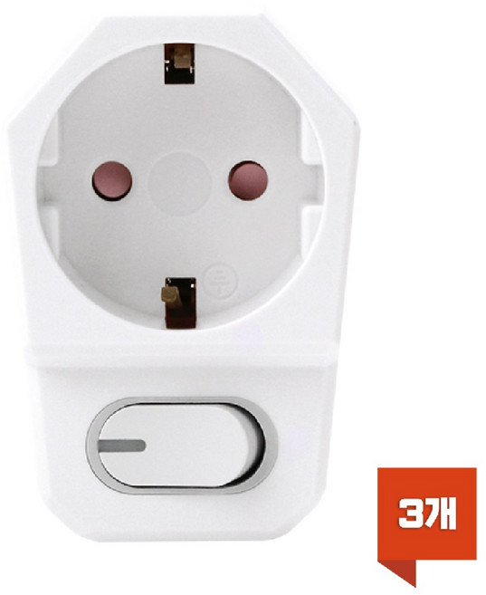 아이정 더좋은 멀티탭 추천 개별 1구 스위치 콘센트, 0.1cm, 화이트, 3개