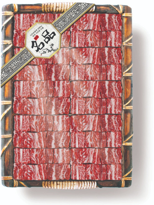 정육 스티커 명품 팔각 띠지 스티커 1묶음 100장(RM25-06), 1세트, 팔각띠지