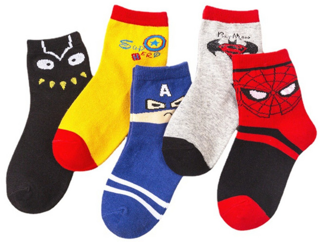 스타일럭 히어로 아기 어린이 키즈 양말 5켤레세트 마블 어벤져스 DC