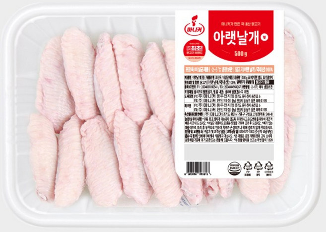 마니커 아랫날개(윙) (냉장) 국내산 당일생산, 1개, 500g