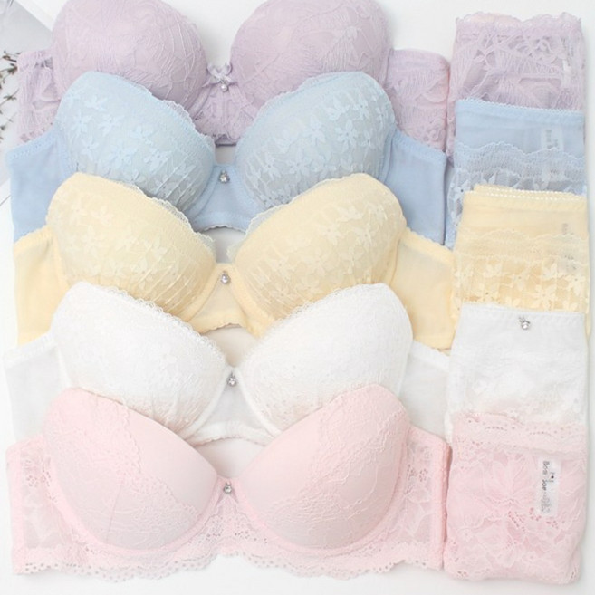 에브리데이 여성속옷세트 볼륨 ABC컵 레이스 브라팬티 10종