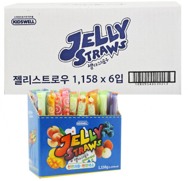 키즈웰 젤리 스트로우 1158g, 1.158kg, 6개