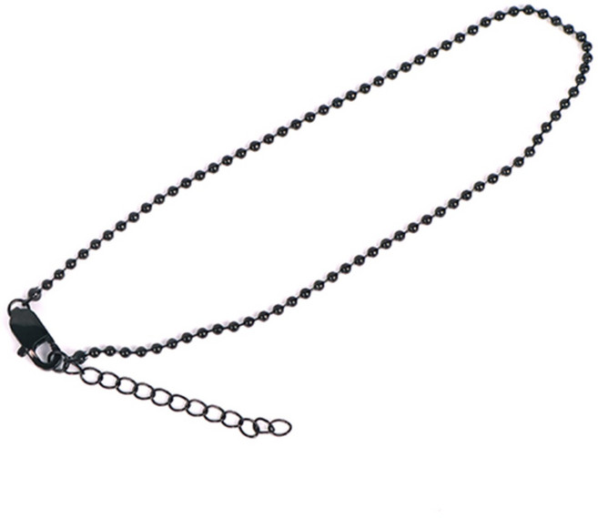 딩동펫 반려동물 써지컬 인식표 목걸이 볼형, 블랙, 1개