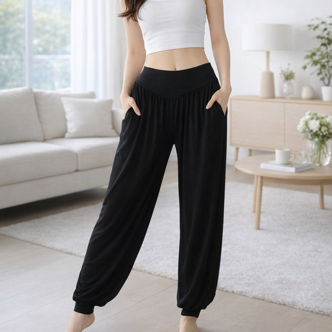 POTTI 하렘 조거팬츠 항아리 모달 요가바지 필라테스 편한 트레이닝 운동복 빅사이즈 L~3XL