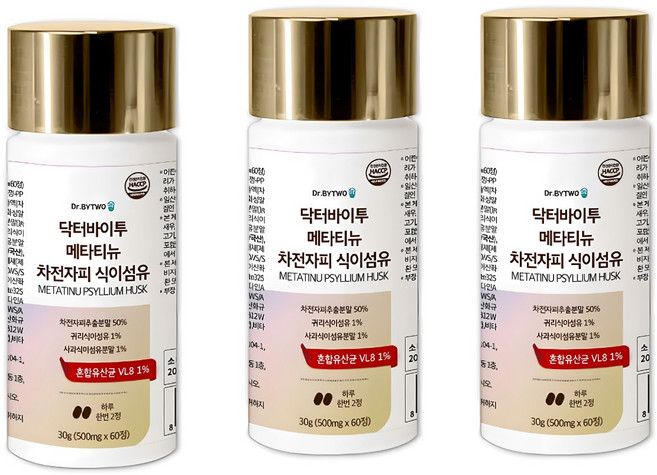 차전자피 식이섬유 질유래유산균함유, 60정, 3개, 60정