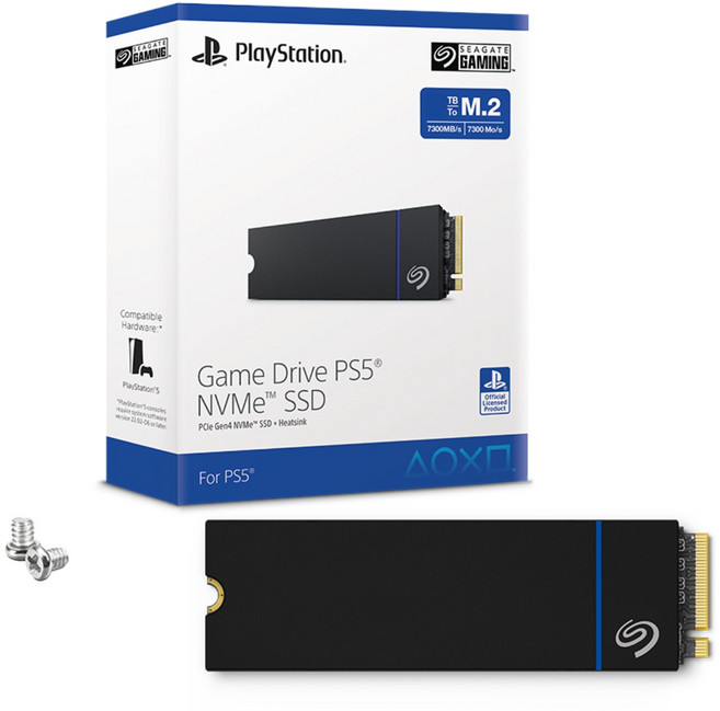 씨게이트 정품 PS5 공식 라이선스 SSD NVMe Gen4.0 M.2 2280, 2TB, Game Drive for PS5