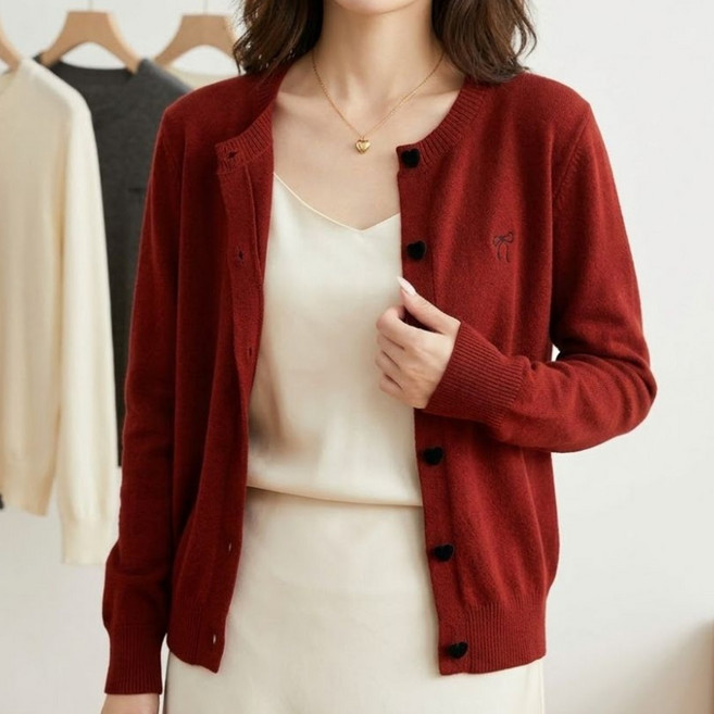 블랙체리몰 나비 심볼 여성 니트가디건 봄가을초여름용 5종컬러