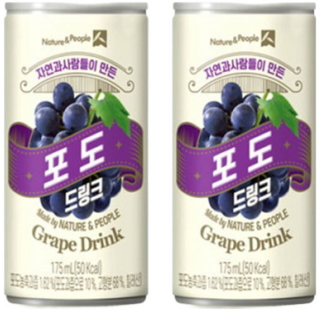 [자연과사람들] 이 만든 포도 드링크 175mlx30캔, 175ml, 60개