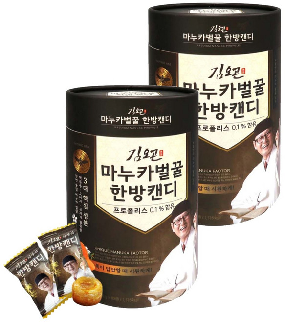 남양에이치앤비 김오곤 마누카 벌꿀 한방캔디 80p, 336g, 2개