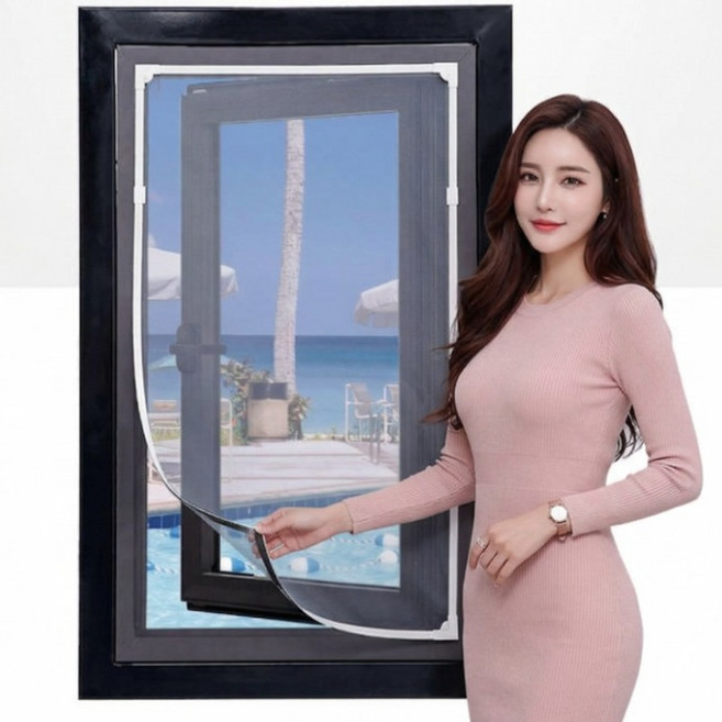 라워스 쉬운설치 자석형 탈부착가능 방충망, 1개