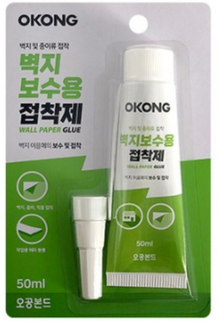 철공자 오공 벽지 보수용 강력 접착제 + 작업장갑 실크벽지 부분 보수 찢어진벽지 도배용품, 2세트