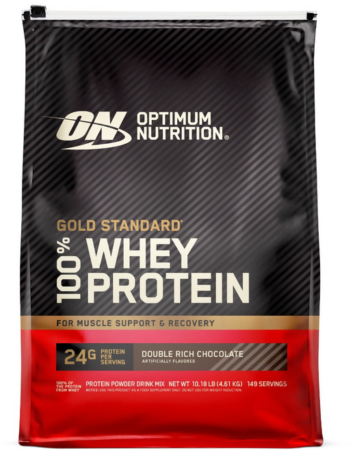 옵티멈뉴트리션 웨이 골드 스탠더드 프로틴 파우더 드링크 믹스 단백질 보충제 더블 리치 초콜릿, 1개, 4.61kg