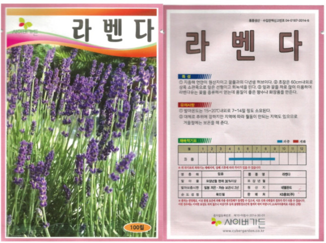 라벤더 씨앗 100립 -네델란드원산지/고품종 허브씨앗, 1개