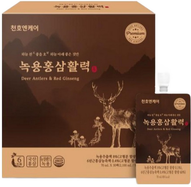 천호엔케어 녹용홍삼활력, 2.1L, 4박스