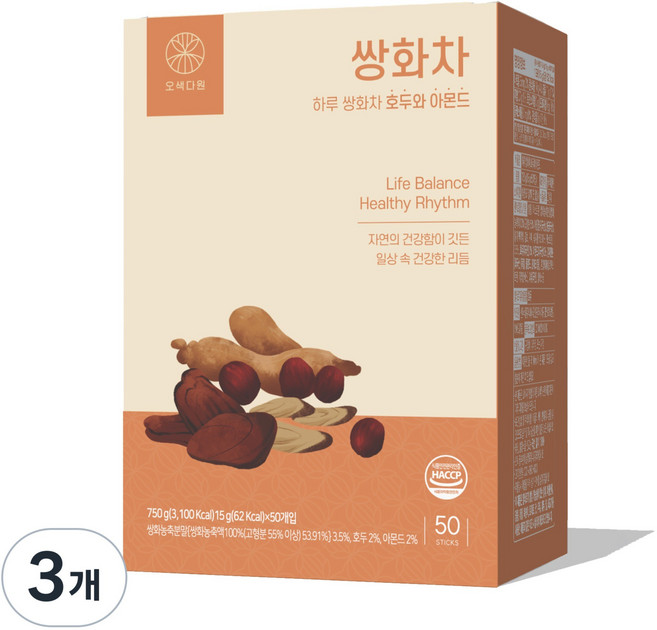 오색다원 하루 쌍화차, 15g, 50개입, 3개