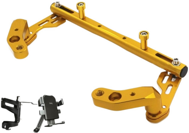 [컵홀더 핸드폰거치대 사은품 증정] 오토바이 범용 고급 핸들바 크로스바 봉지걸이바 nmax pcx, 레드+핸드폰거치대, 1개