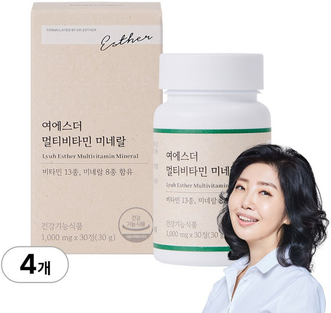 [본사직영] 여에스더 멀티비타민 미네랄 (비타민&미네랄 21종) 국민영양 프로젝트, 4박스, 30정