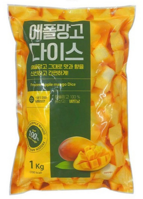 산들네이처 애플망고 다이스 냉동과일 5kg (1kg x 5봉), 5개, 1kg
