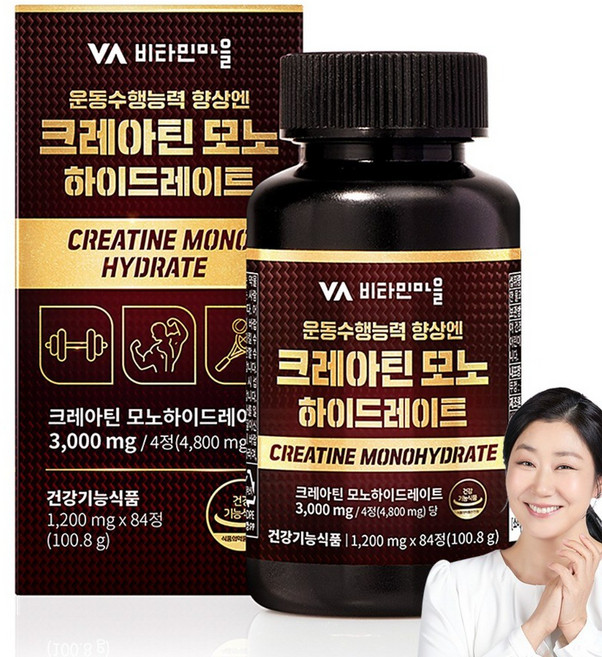 비타민마을 운동수행능력 향상엔 크레아틴 모노하이드레이트 100.8g, 1개, 84정