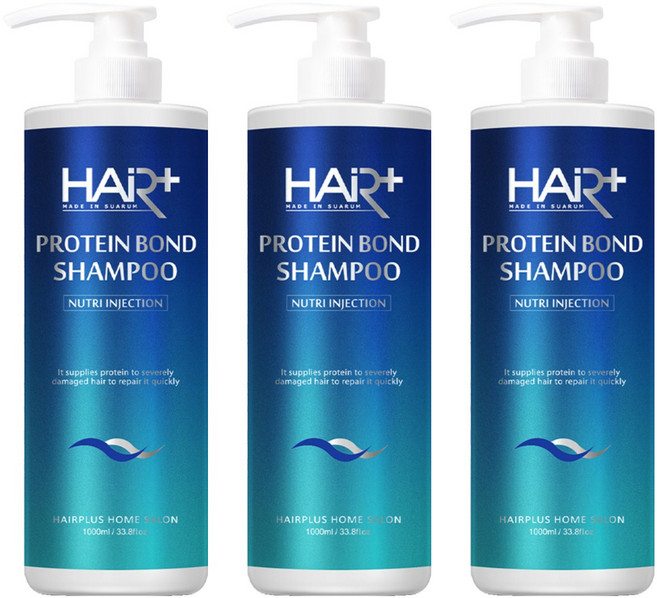 헤어플러스 단백질 본드 약산성 샴푸, 1L, 3개