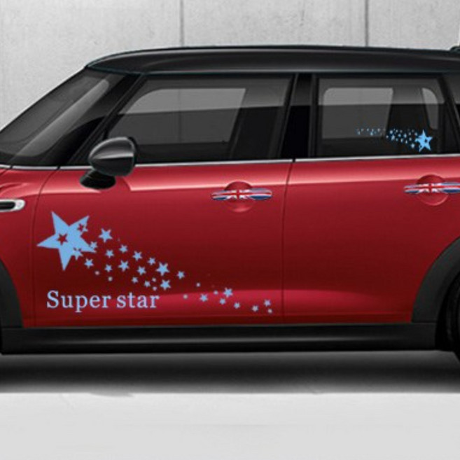 라이즈카 별빛 차량용 스티커 홀로그램 땜방 흠집 데칼 유리 주유구 자동차 튜닝 스티커, 2개, 대형