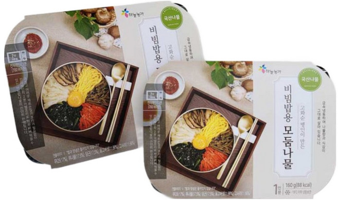 [하늘농가]바로먹는 렌지쿡 비빔밥용 모듬나물 160g x 5팩, 5개