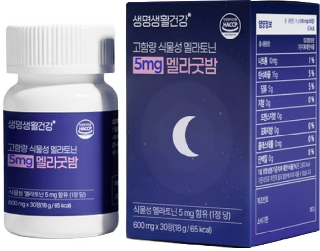 생명생활건강 고함량 식물성 멜라토닌 5mg 멜라굿밤, 1개, 30정