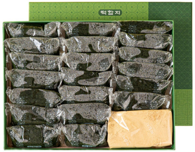 현미쑥떡 현미쑥인절미 현미떡 떡선물세트 떡함지, 80g, 20개