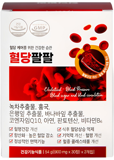 [예현마케팅-본사판매] 최대함량 코엔자임Q10 혈당팔팔 혈압, 1박스, 60정