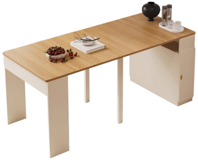 로로와형제들 확장형식탁 접이식 테이블 식탁 다용도 롱테이블 좁은 거실 공간 활용, 6인용, 오크