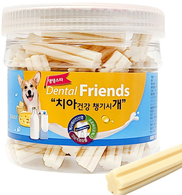 댕댕스타 강아지 덴탈프랜즈 간식, 혼합맛(밀크/치즈), 300g, 1개