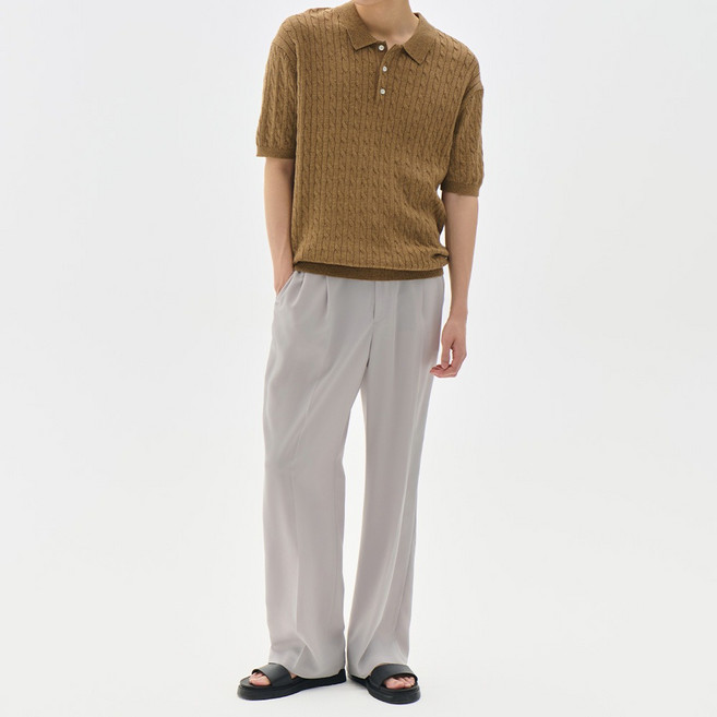 트래드클럽 남자 케이블 카라 반팔 니트 (9컬러 M~5XL)