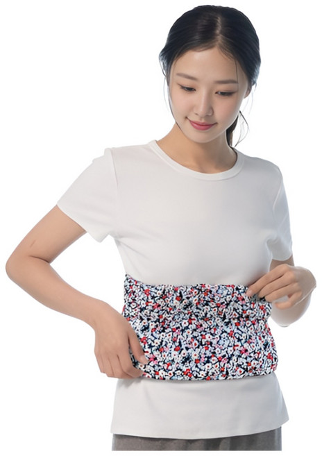 레드빈 곡물 복대형 허리찜질팩 백일홍 커버, 1개