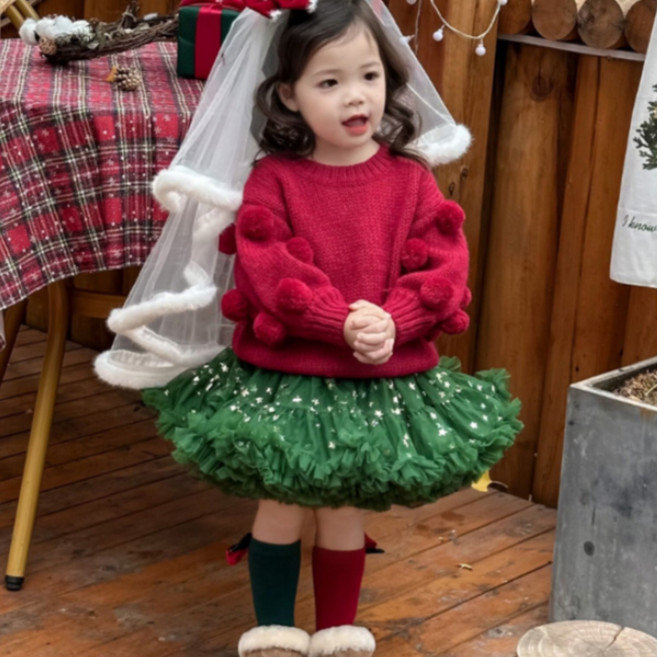 모아나리 여아 스타 튜튜 러블리 스커트 크리스마스 튜튜스커트 발레복 등원룩 샤스커트 크리스마스룩