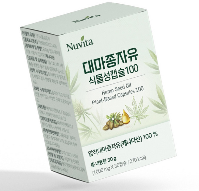 옵션확인) 하이퍼셀 대마종자유 식약청인증 냉압착 식물성 햄프씨드 오일, 6개, 30정