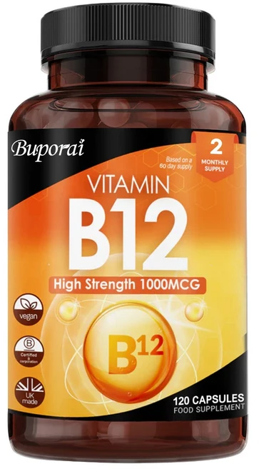 비타민 B12 고함량 정제 - 1000mcg 비건 B12 비타민 메틸코발라민 수, 1개, 60정 - 쿠팡