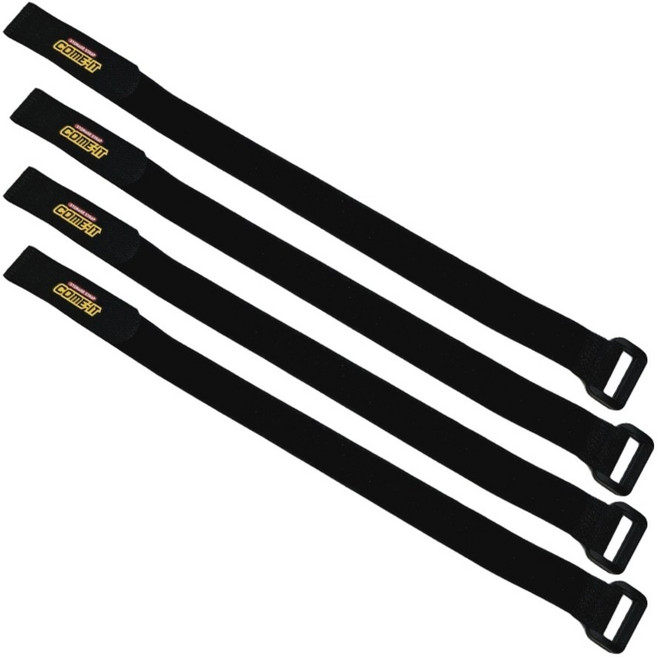 벨크로 압박 선정리 케이블타이 컴퓨터 멀티탭 충전기 선정리 링벨트, 블랙, 4개