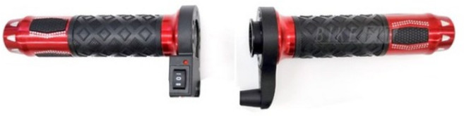 오토바이 열선그립 핸들그립 2단 온도조절 컬러 겨울 방한용품 범용 22mm, 레드, 1세트