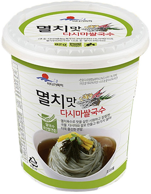 완도바다가득히 완도삼촌컵라면 해조쌀국수 멸치맛다시마쌀국수, 82g, 12개